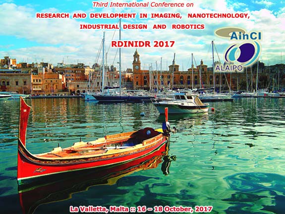 3rd International Conference on Research and Development in Imaging, Nanotechnology, Industrial Design and Robotics :: RDINIDR 2016 :: October, 10 and 11, 2016